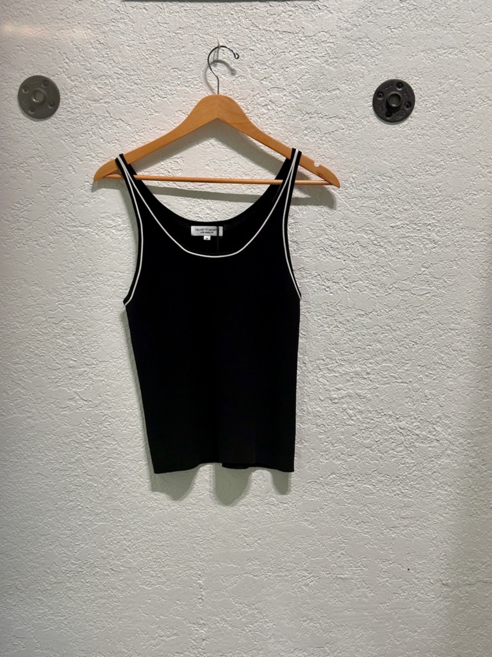 Velvet Heart Black Tank with White Trim